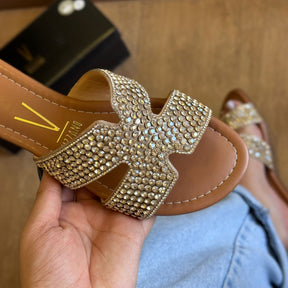 Sandália Rasteira Cravejada Vizzano (Oferta de Atualização de estoque)