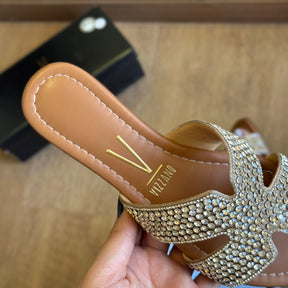 Sandália Rasteira Cravejada Vizzano (Oferta de Atualização de estoque)