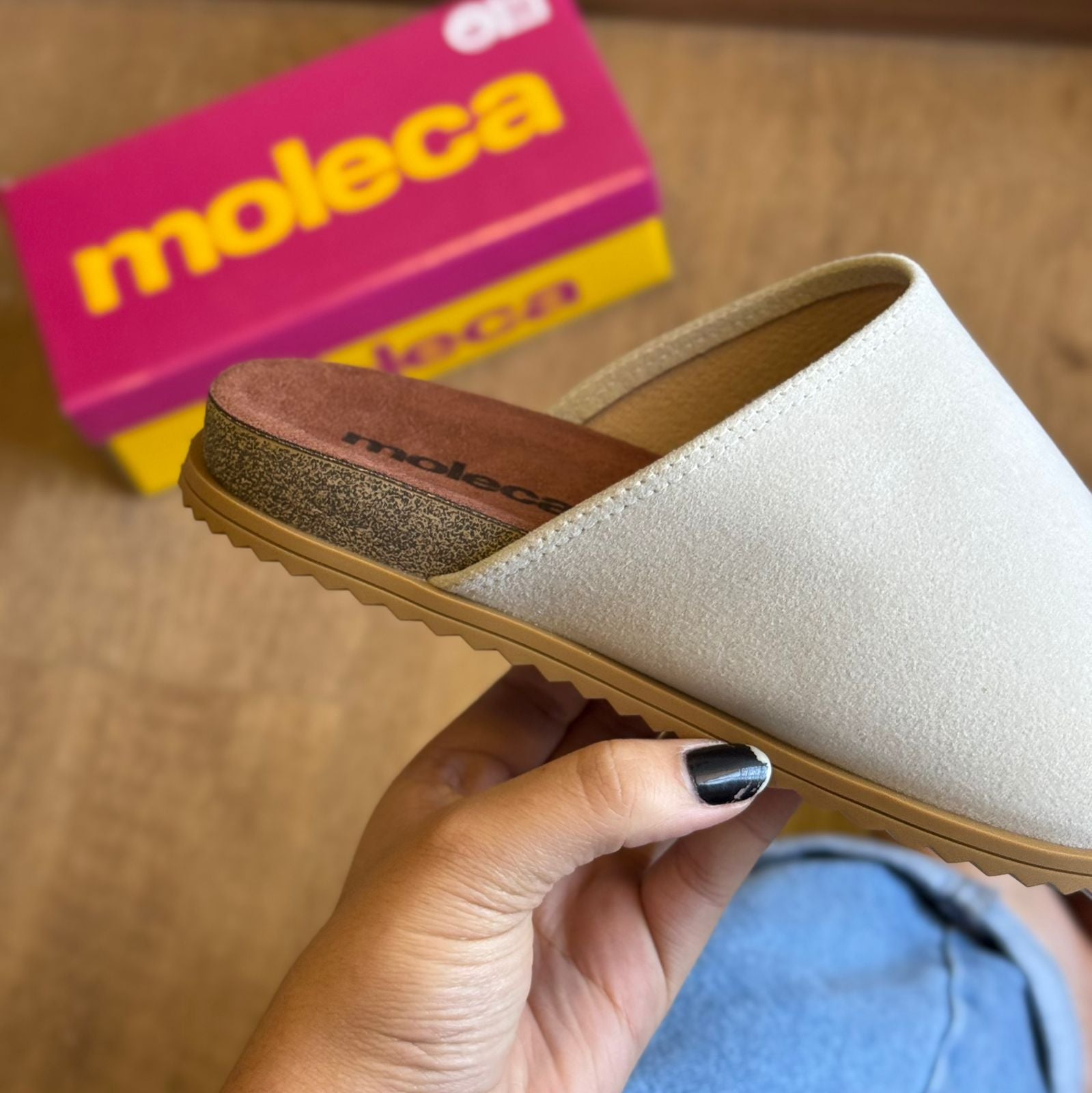 Mule Moleca Camurça Tendência