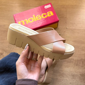 Sandália Moleca Tamanco Tiras Cruzadas